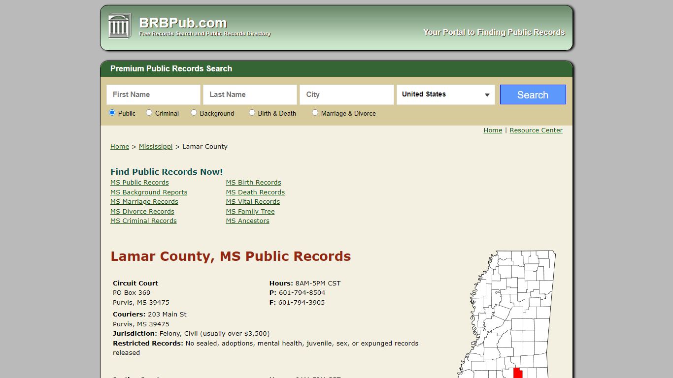 Lamar County Public Records | Search Mississippi ...